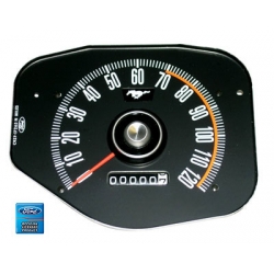 1969-70 MUSTANG SPEEDOMETER WITHOUT TACH, Black Face.